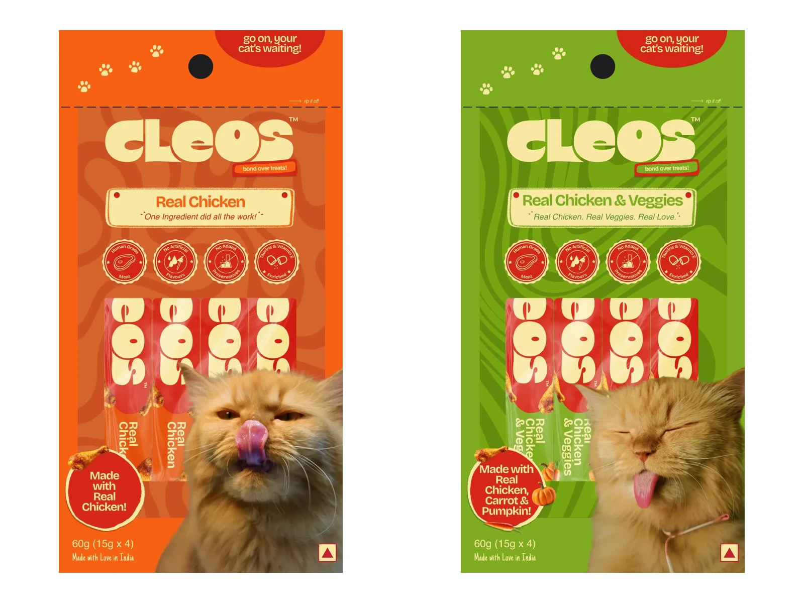 Cleos Chicken Collection lickable cat treat