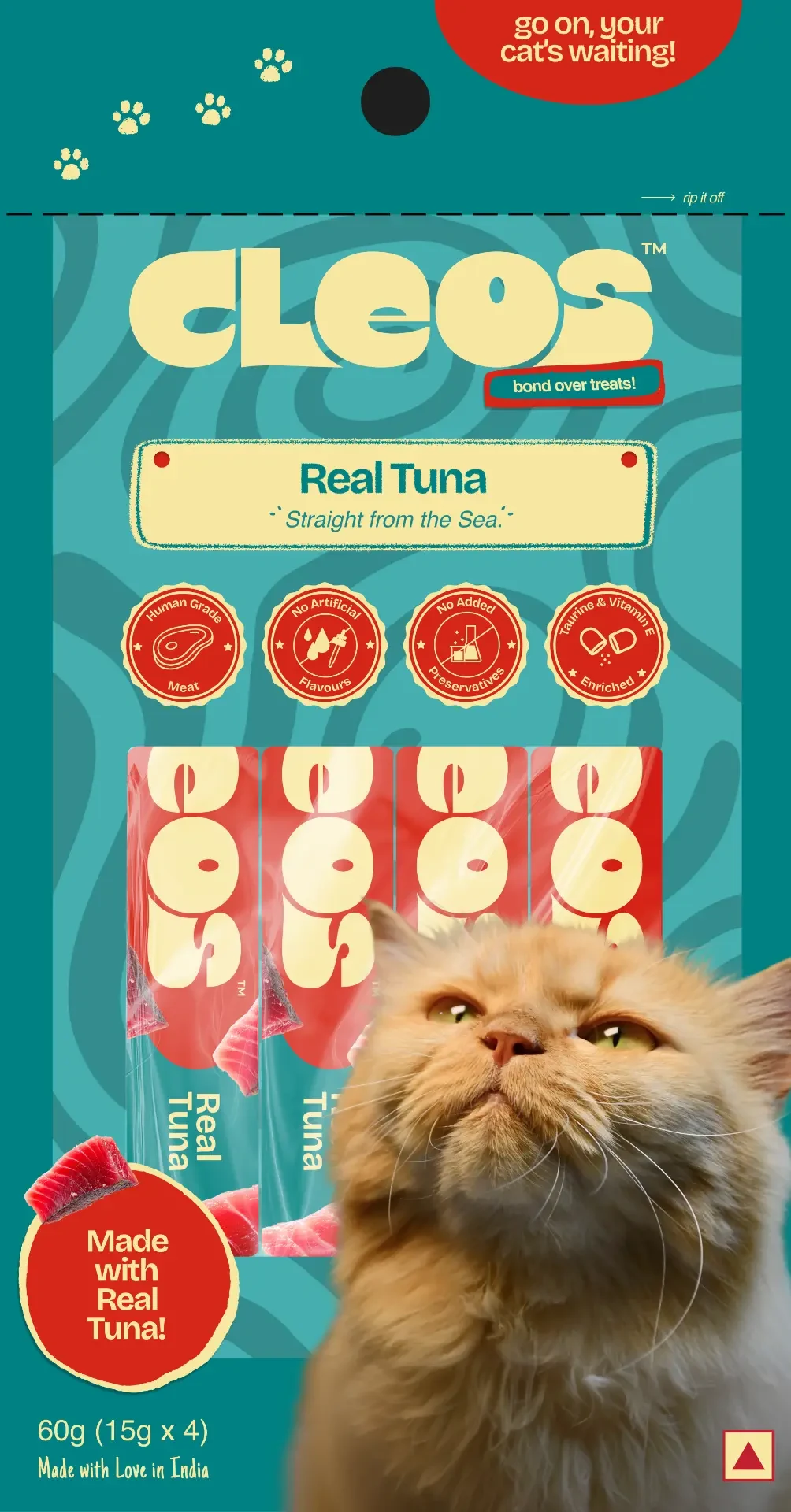 Cleos Real Tuna lickable cat treat