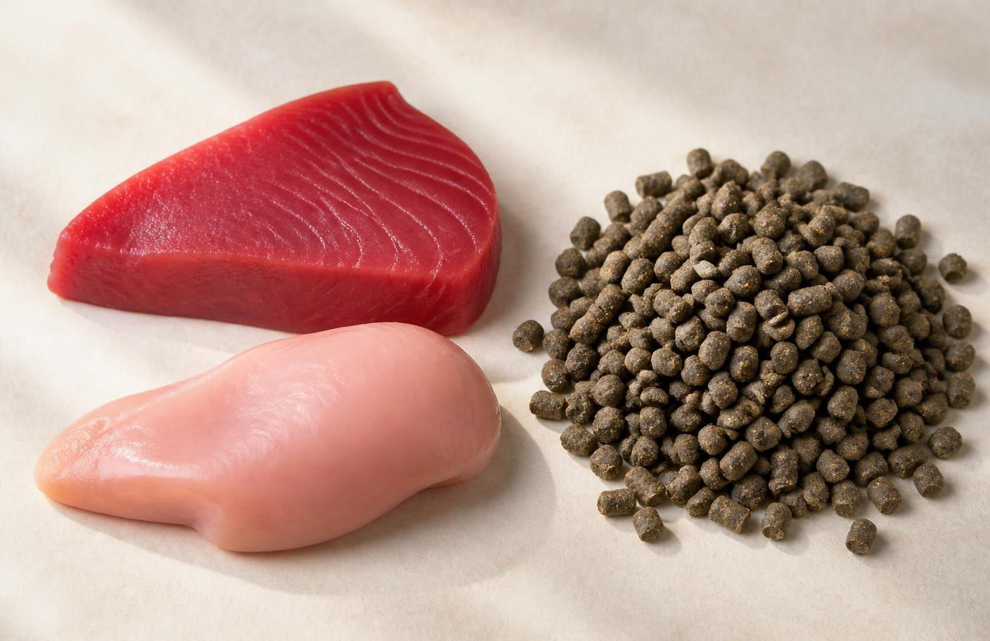 Real tuna lickable cat treat pouch with named ingredients on the label