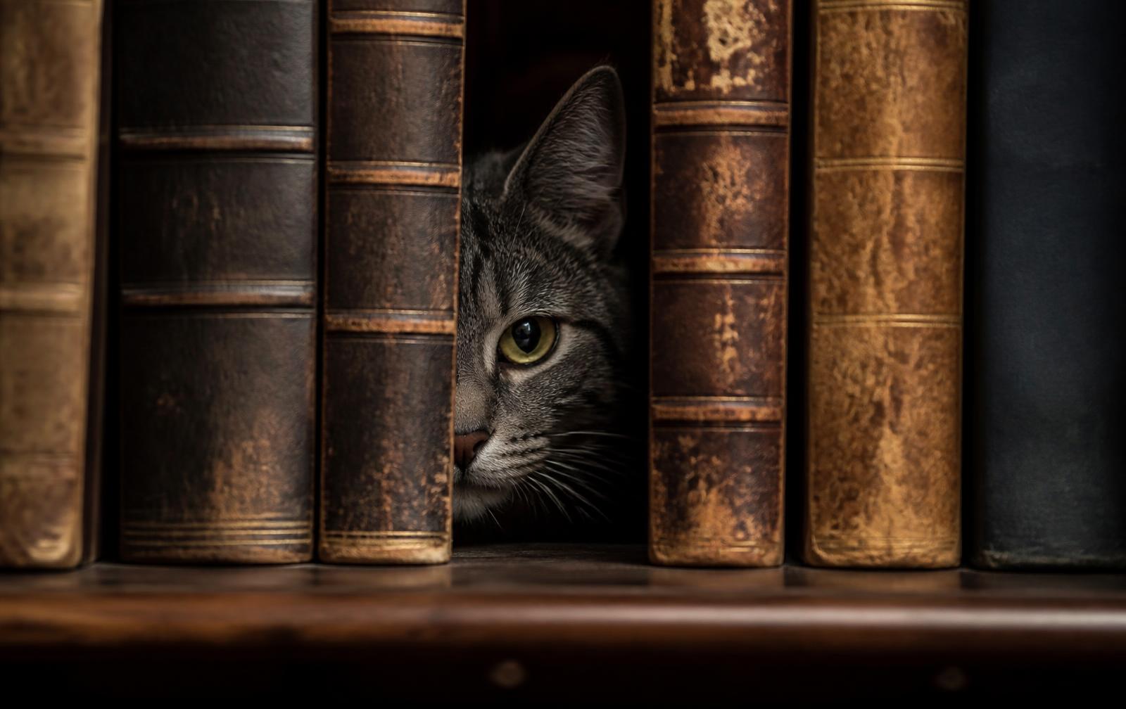 A cat's eyes glowing faintly in dim light, only its face partially visible in shadow