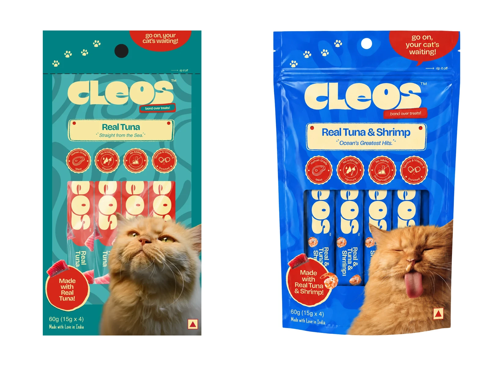 Cleos Seafood Collection lickable cat treat